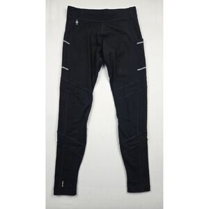 Smartwool PhD Womens S Merino Wool Blend Running Leggings Black Athletic Pants